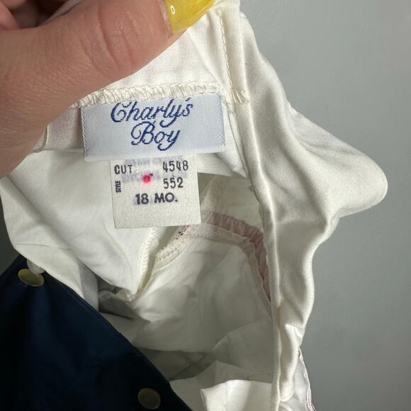 Charly's‎ Boy Kid's VIntage White + Blue Shirt + Shorts Outfit Sailor Dressy 18M - Picture 6 of 10
